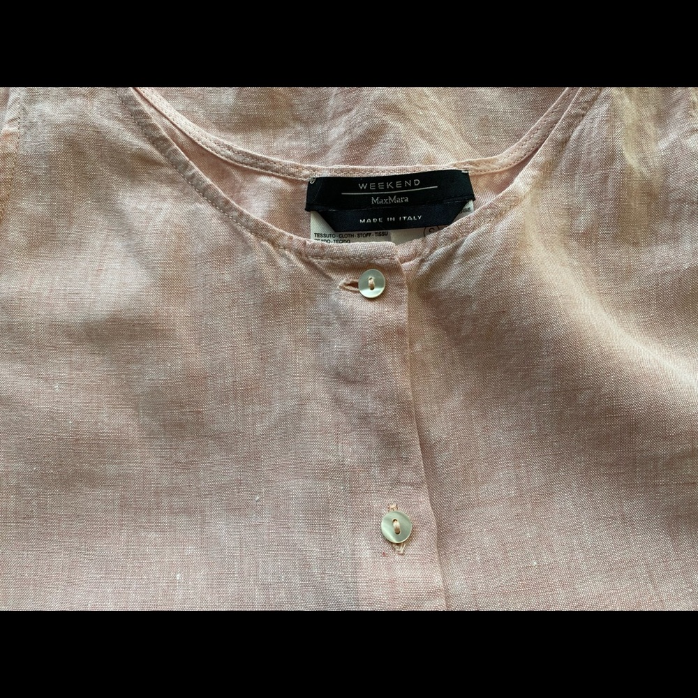 max mara weekend dusty rose linen tank XS